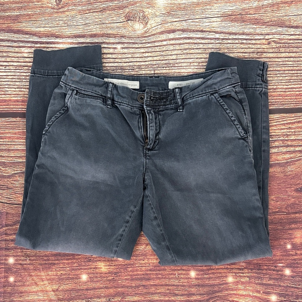 Pilcro Women's Charcoal Ankle Chinos